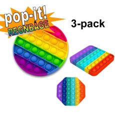 3-pack Pop It Fidget Toy Original - Regnbåge