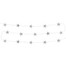 Girlang Stjärnor Silver Glitter 3,6 m
