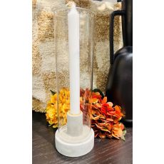 Ljushållare Ljusstake Glas Vit Svart Beige