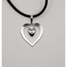 LEV NU-silverhalsband Ställbar svart läderrem