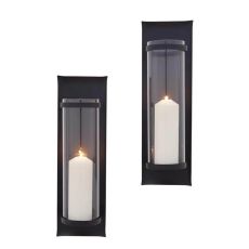 Ljushållare blockljus Vägglykta 2-pack smide