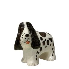 Gustavsberg - Figurin - Kennel - Spaniel Svart/Vit design Lisa Larson