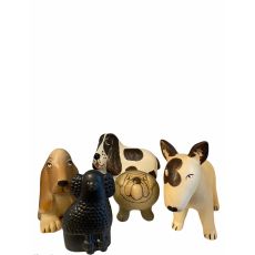 Gustavsberg - Figurin - Kennel - 5 st hundar - design Lisa Larson