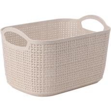 Korg Förvaring Beige Flätad Plast 24x16x14 cm