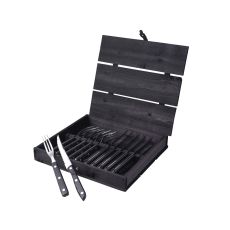 Gense Old Farmer Black Steakbestick/grillbestick 12 delar Svart/Stål