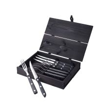 Gense Old Farmer Black Steakbestick/grillbestick 8 delar Svart/Stål