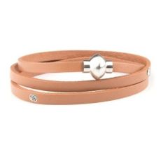 VÅGA smycken, läderarmband 3 varv, brun