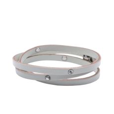 VÅGA smycken, läderarmband 3 varv, mörkgrå