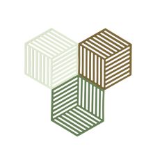 Zone Denmark Hexagon Grytunderlägg 3 st Grass/Mint/Liquorice
