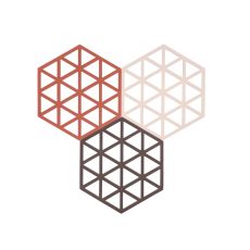 Zone Denmark Triangles Grytunderlägg 3 st Burned Red/Rose/Kalamata