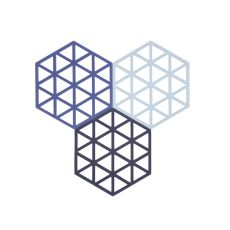 Zone Denmark Triangles Grytunderlägg 3 st Midnight/Indigo/Blue