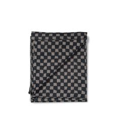Sagaform /Byon Bomullsduk Checki, svart/beige, 150x250 cm