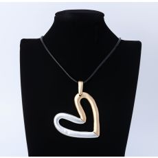Halsband Split silver/guld hjärta