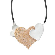 Halsband Elle silver/guld hjärtan