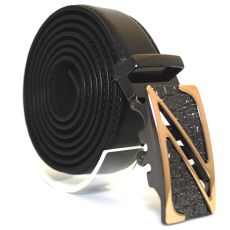 Läderbälte stripe svart 1010