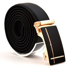 Läderbälte stripe svart 1012