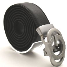 Läderbälte stripe svart 1019