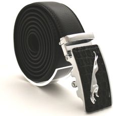 Läderbälte stripe svart 1021