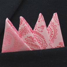 Färdigvikt bröstnäsduk Paisley Rosa