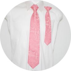 Far och son slipsar Paisley Rosa