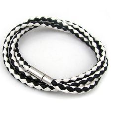 Konstläderarmband Gary svartvitt