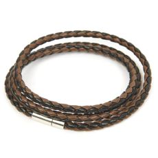 Konstläderarmband Gary svartbrunt