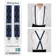 Svenska hängslen  Smala Blårutiga