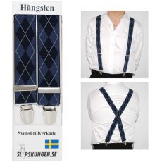 Svenska hängslen  Breda Blårutig