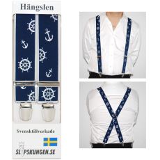 Svenska hängslen  Breda Tema Marin