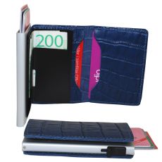 Plånbok med korthållare Safecard Kroko  Blå  2