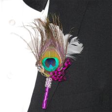 Corsage Påfågel Kristall