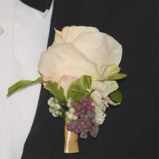 Corsage Ros Vit/Persika