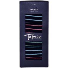 Presentbox  6-pack herrstrumpor i bambu randig