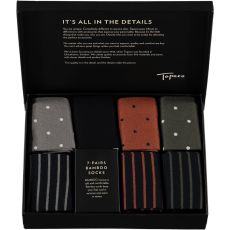 Presentbox 7-pack herrstrumpor i bambu