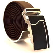 Läderbälte stripe brun 986B