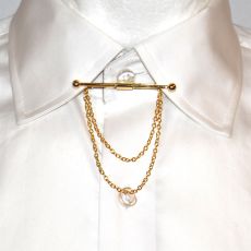 Kragpinne Guld med kedja