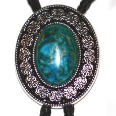 Bolotie OVAL BLUE MESH MEDALLION