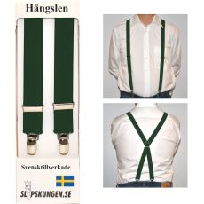 Svenska hängslen  Smala Mörkgrön Ny