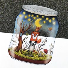 Klistermärke, 14,9 x 10,9 cm - Life in a jar, The moon