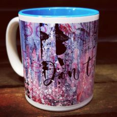 Mugg med ljusblå insida - Don´t stay sane