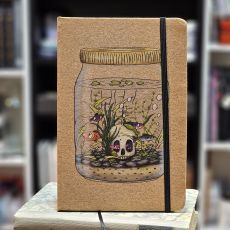 Skrivbok - Life in a jar - Skull and fishes