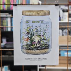 Affisch - Life in a jar, Skull and fishes