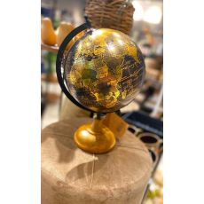 Jordglob antik träfot 34 cm