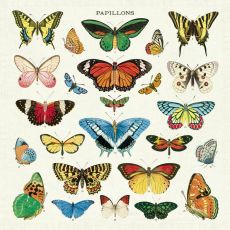 Butterflies Vintage Napkins, Tygservetter set om 4