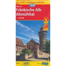 22 Cykelkarta Tyskland Fränkische Alb-Altmühltal 1:150.000