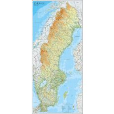 Sverige väggkarta Kartförlaget 1:1,3 milj 55x123cm