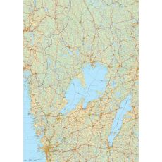 Västra Svealand Väggkarta 98x137,5cm med ram