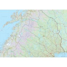Norra Norrland Väggkarta 137,5x98cm med ram