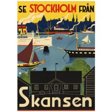 Se Stockholm från Skansen 1932, affisch 21x30cm