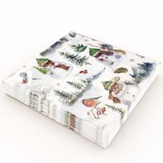 Servetter Snögubbeland 33x33 cm 20-pack